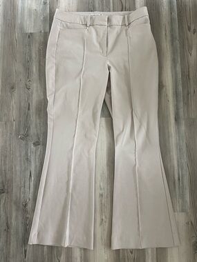 Abercrombie & Fitch Khaki Beige Flare Dress Pants 32R Stretch High Rise Trousers